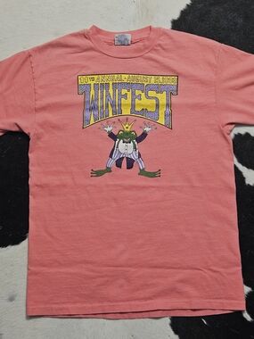 Vintage Single Stitch Winfest 1993 Coral Short Sleeve Graphic Tee Medium